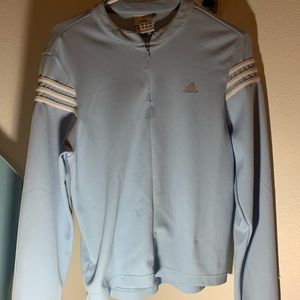 adidas baby blue half zip sweatshirt
